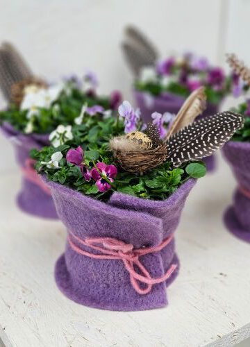 Frühling in einer Filzmanschette